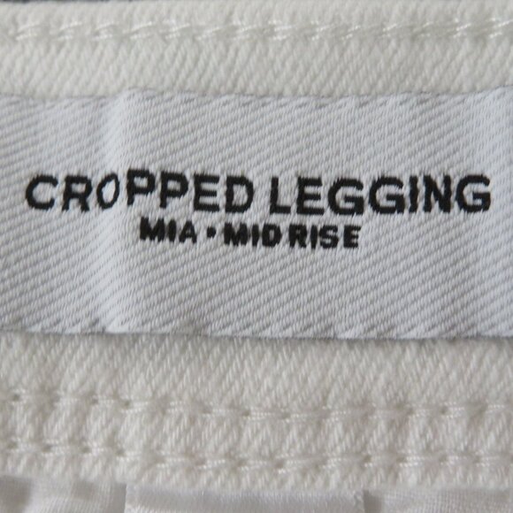 New! Express 4R Mia Cropped Legging Jeans Bright White Solid - Picture 9 of 9